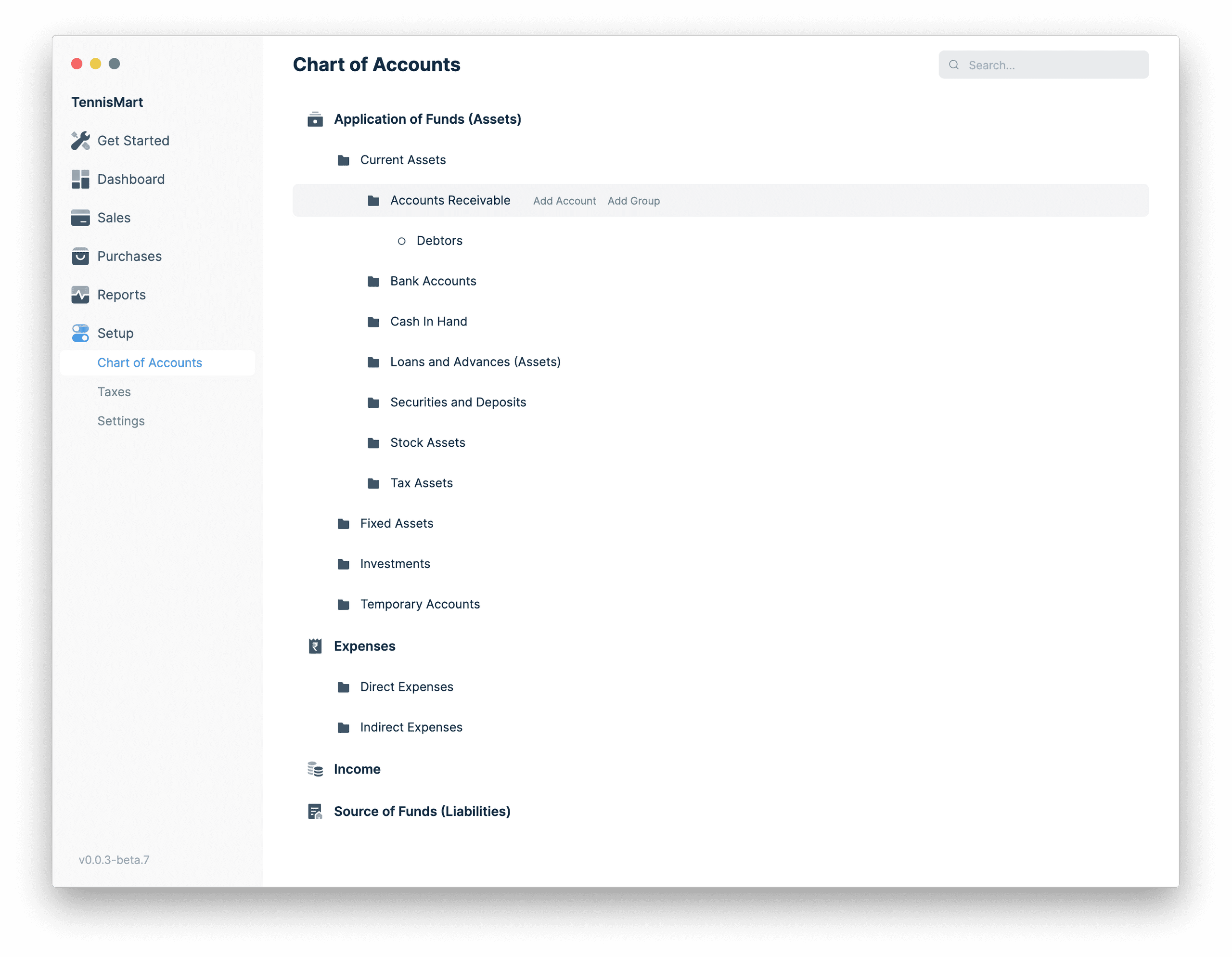 Chart of Accounts